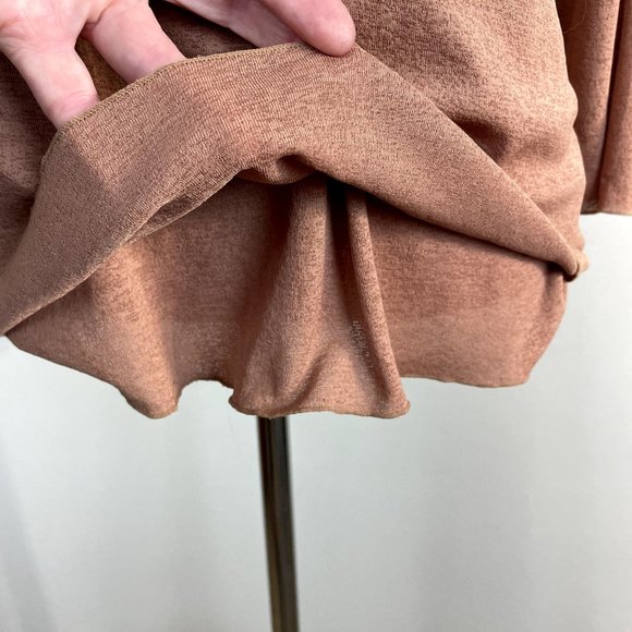 J. Jill Top Womens XL Tan Brown Mesh V-Neck Layered Sheer 3/4 Sleeve Blouse‎ - Picture 4 of 12